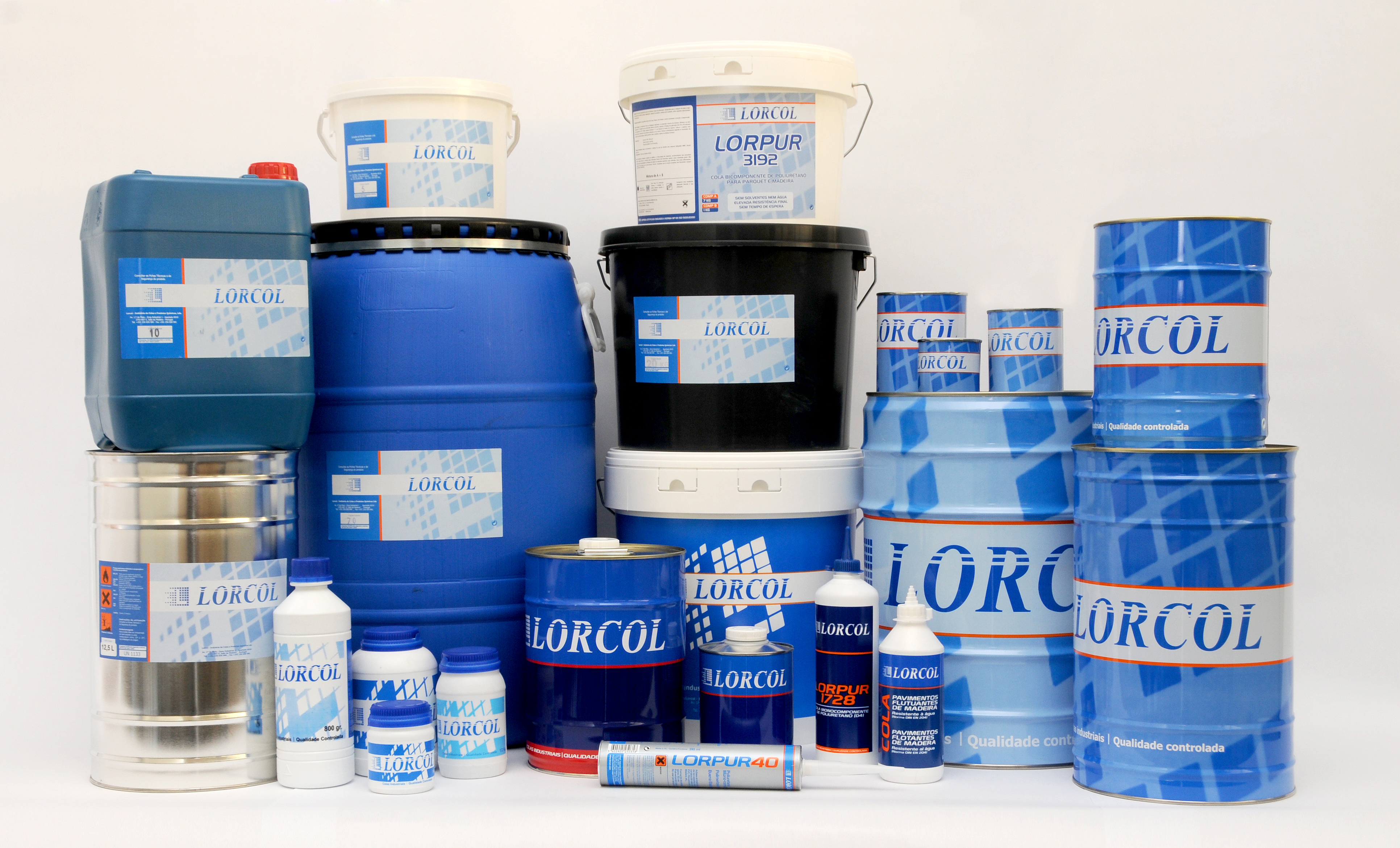 Embalagens dos produtos da Lorcol